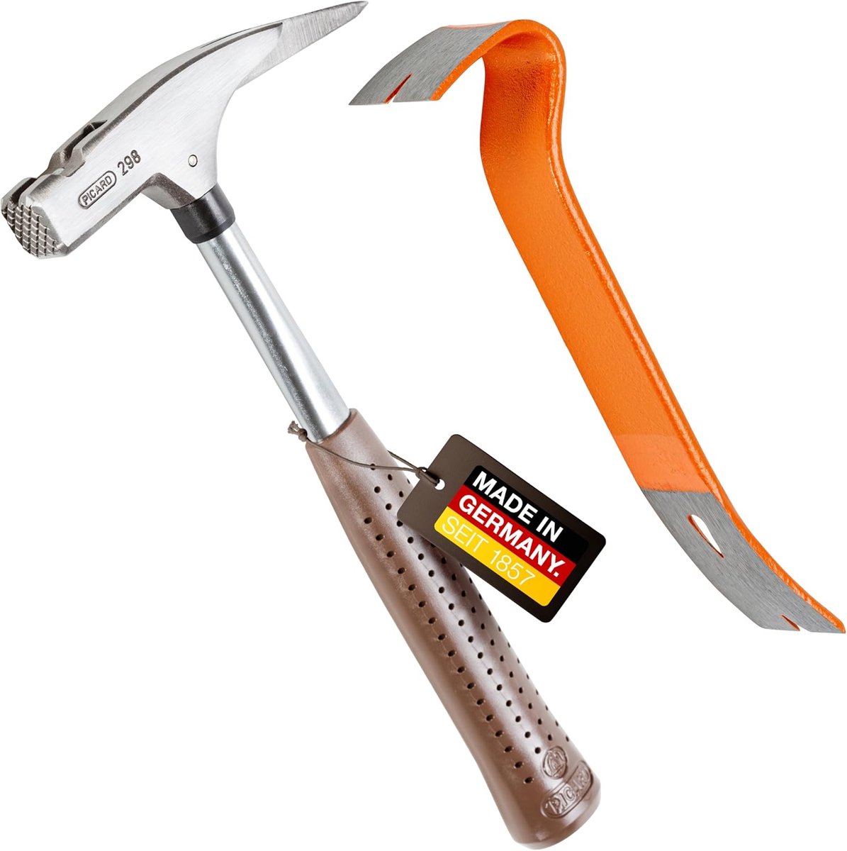 PICARD Latthammer No. 298 + Iron 600 g Head Weight, Roughened Web, Magnetic Nail Holder, Corrosion Resistant - ShopVlot
