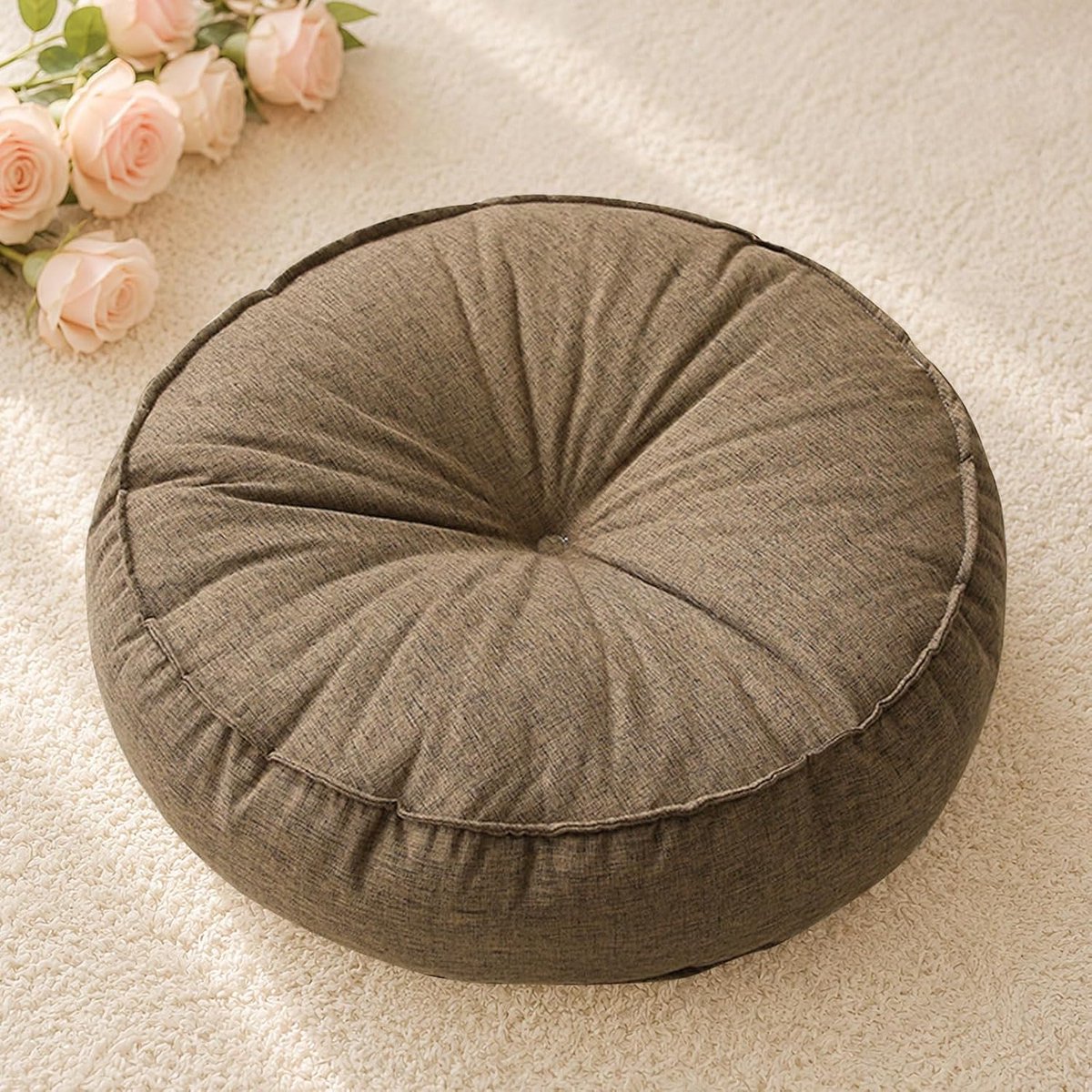 Rond kussen voor stoel, 45 cm doorsnede, 10 cm dik, 1 stuk, rond vloerkussen, zitkussen, hoes voor stoel, kussen voor - ShopVlot