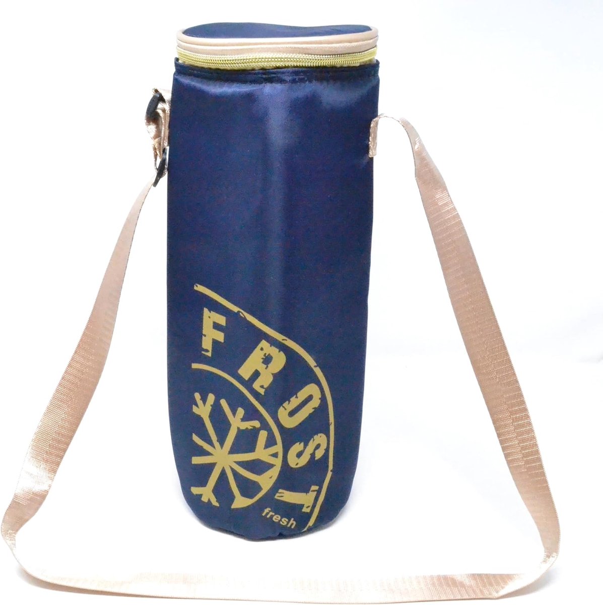 Cooler bag for bottles with belt, navy blue, frost design, 2 l, refrigerator 2 l - ShopVlot