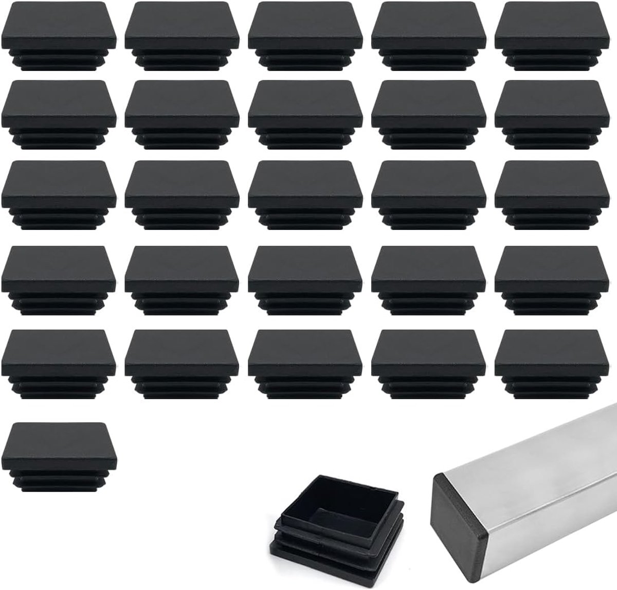 Slat Stops 40 x 40 mm - PE Kunststof Caps - Voor Vierkante Buizen - Bescherming voor Meubels - ShopVlot