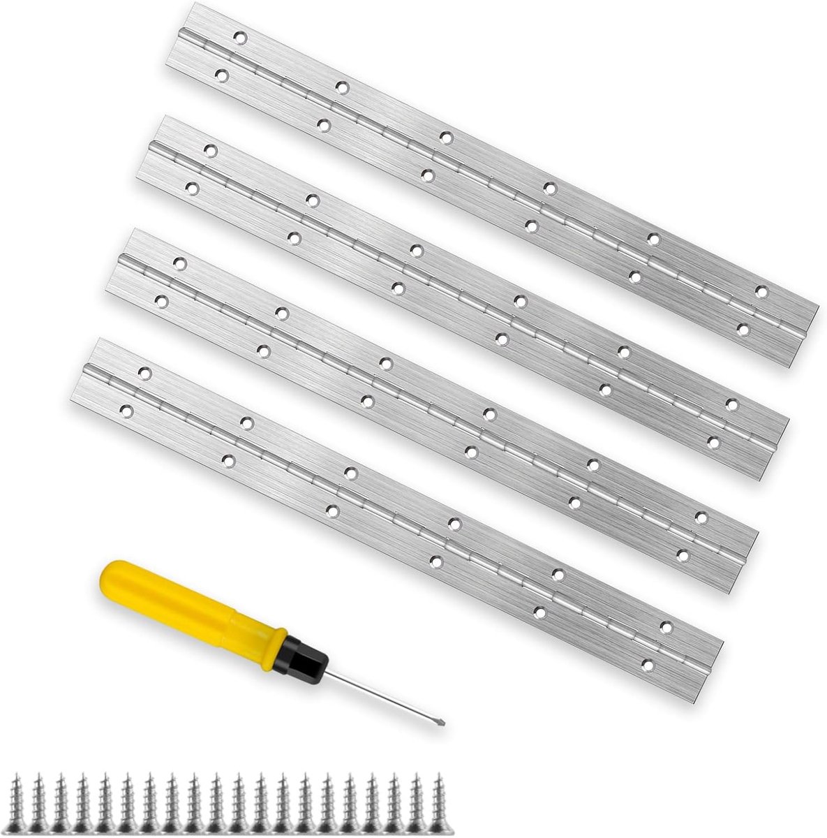 Piano scharnier 30 cm - roestvrij staal - sterke drukbestendigheid - ideaal voor kastdeuren - ShopVlot