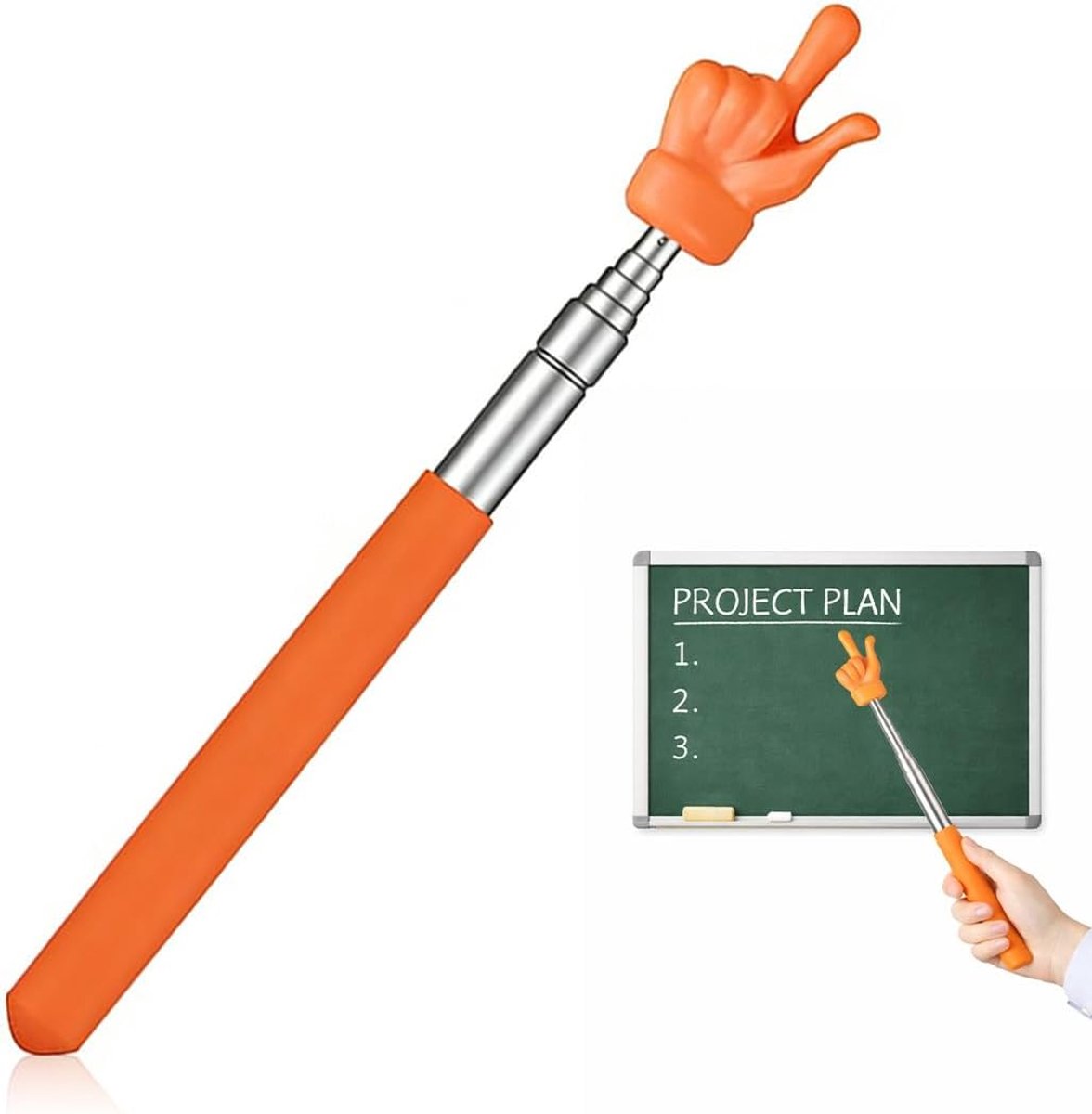 Telescopische stok 68 cm - oranje ontwerp - stimuleert concentratie - ideaal voor professoren - ShopVlot