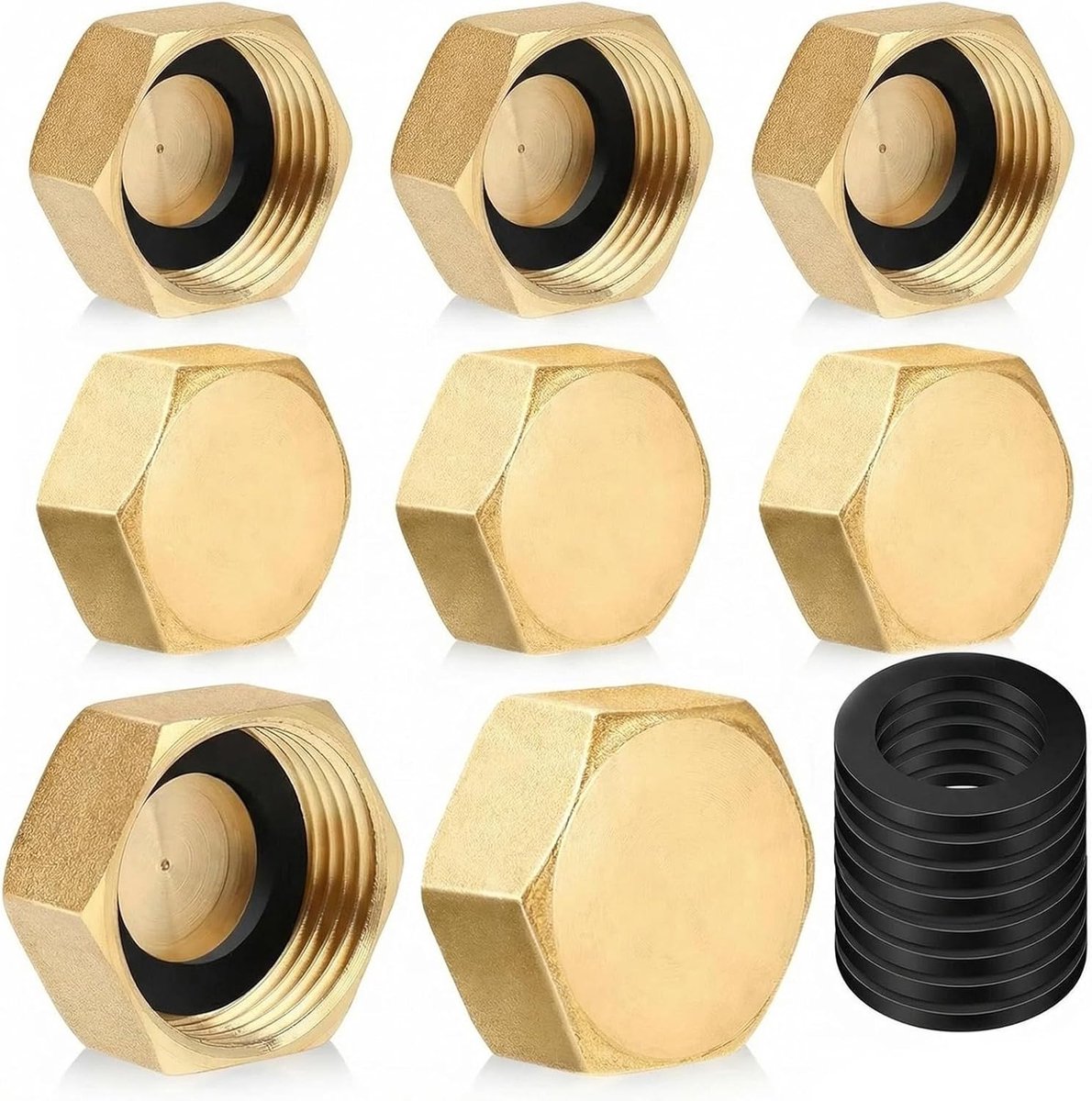 Messing stop G3/4 inch - vrouwelijk - met rubberen afdichtingen - perfecte afdichting voor buizen - ShopVlot
