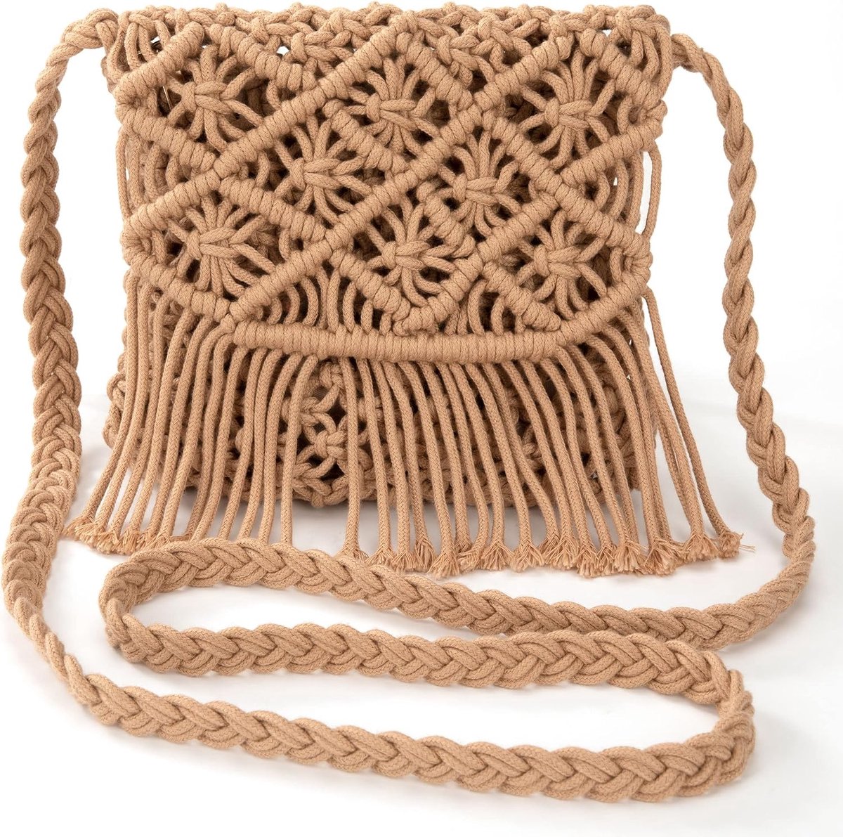 Schoudertas dames - kleine zomer schoudertas - handgemaakt vintage boho - ideaal voor op reis - ShopVlot