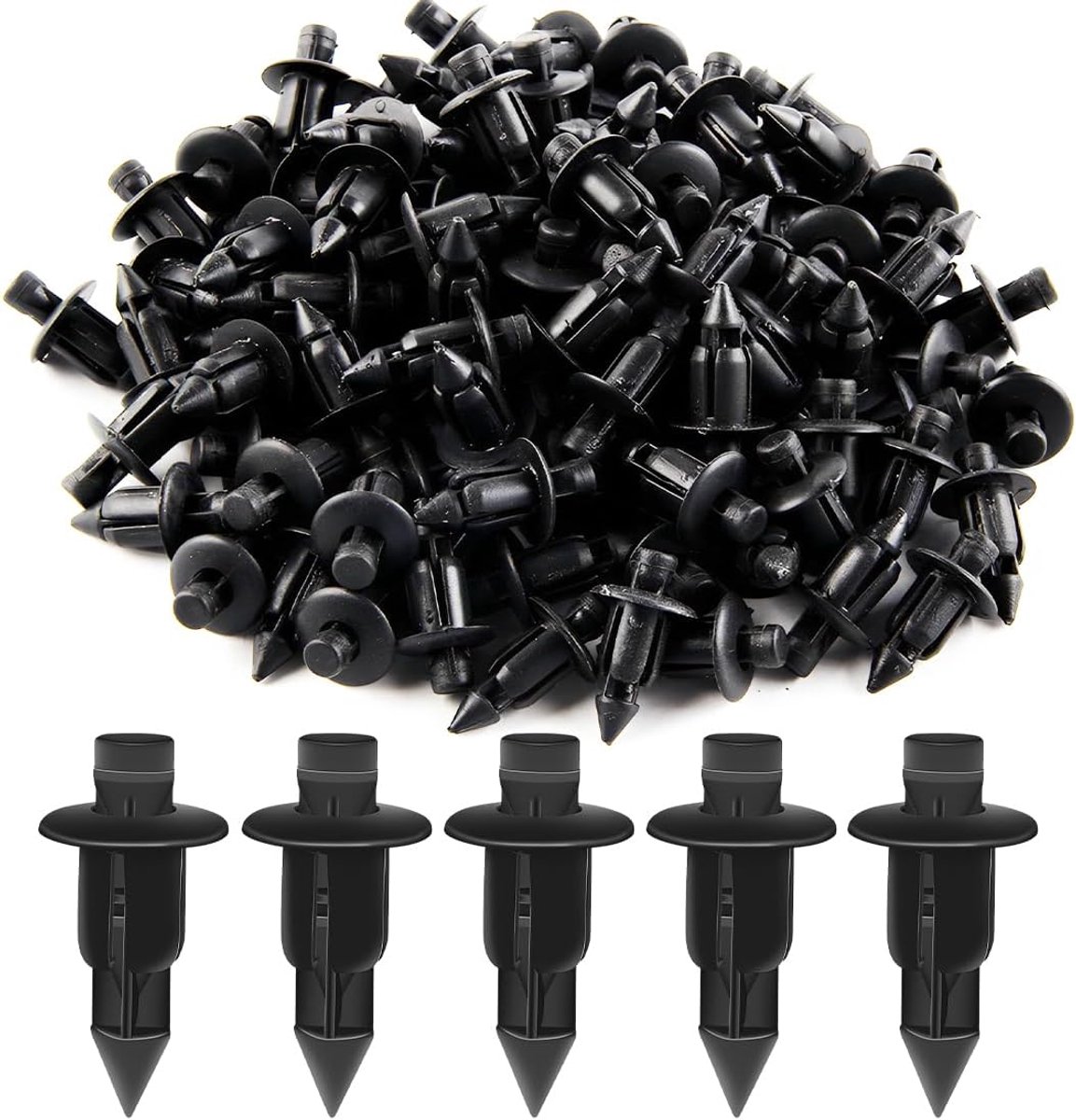 Autobevestigingsclips 6mm - Kunststof Klinknagels - Universele Bevestigingsset - 200 Stuks - ShopVlot
