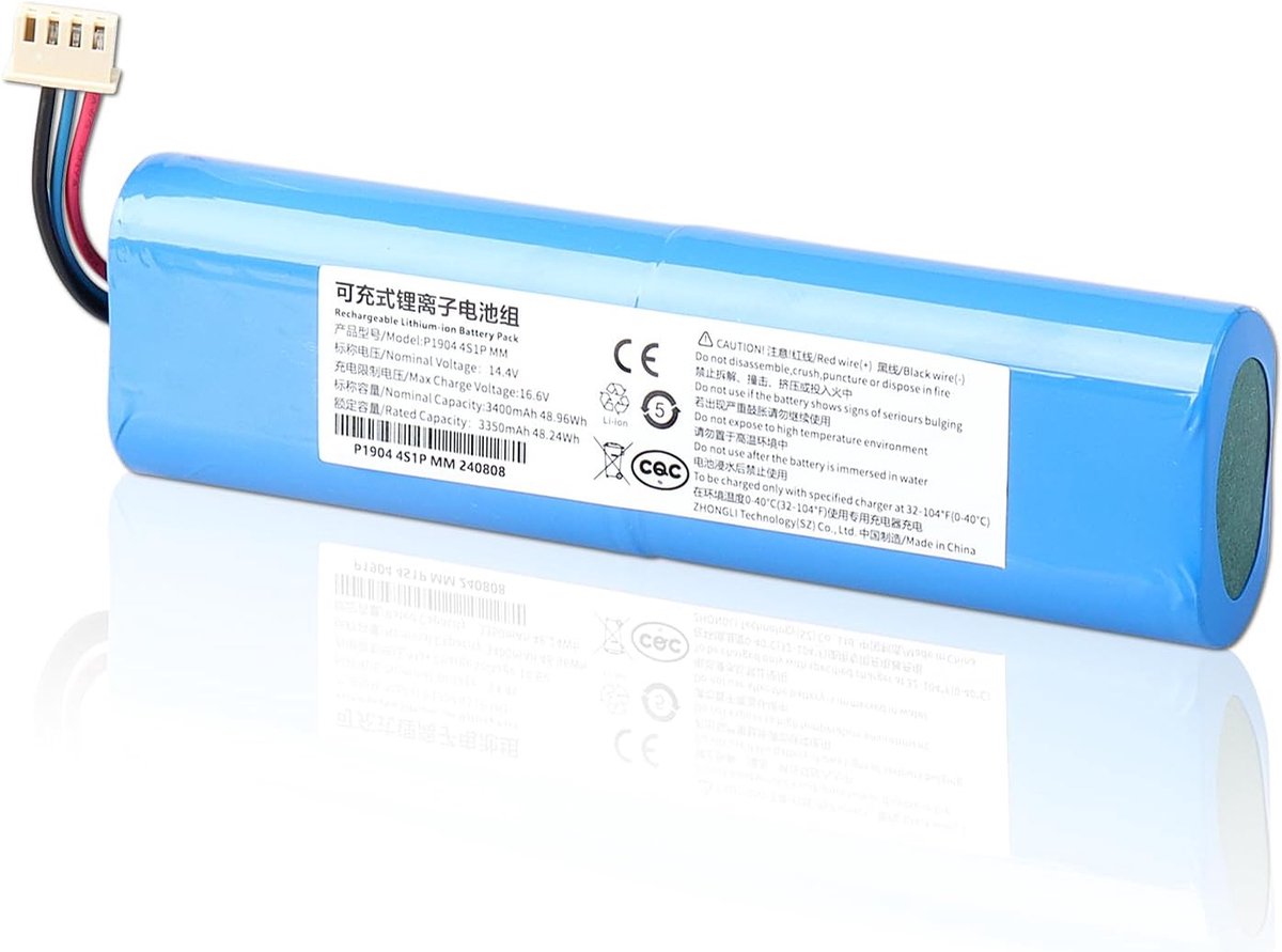 Li-ion batterij 14.4V 3400mAh - Compatibel met Ecovacs Deebot N8, N5 - Lange gebruiksduur - ShopVlot