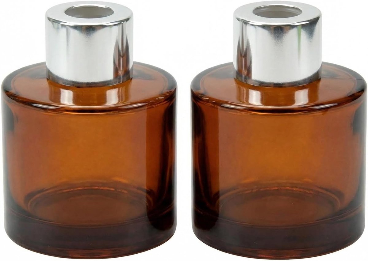 Aromatherapie Diffuser Flessen 50ml - Amber Glas - 2 Stuks - Perfect voor Huisdecoratie - ShopVlot