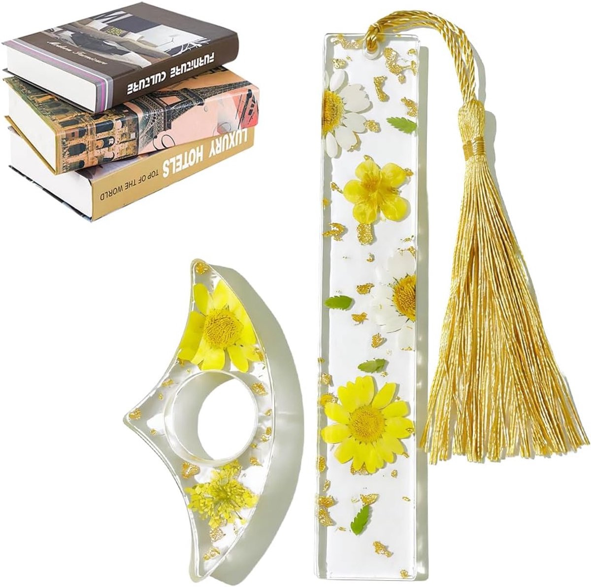 Boekzijhouders duim - gedroogde bloemen - handgemaakt - ideaal voor boekenliefhebbers - ShopVlot