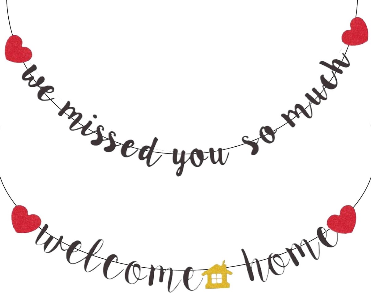 Decoratieve banner - Welkom thuis - Hart en huis - Creëer een warme sfeer - ShopVlot