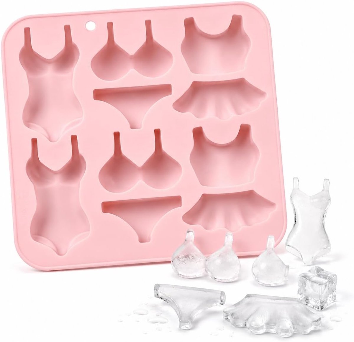 IJsvorm siliconen 10 dobbelstenen - grappige mini-blokjes - BPA-vrij - ideaal voor cocktails - ShopVlot