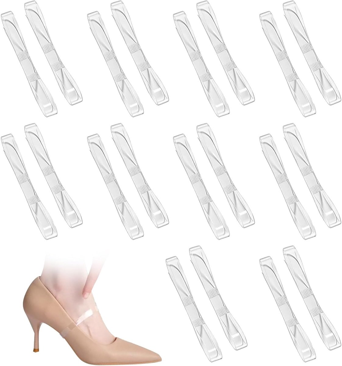 Transparante siliconen veters 10 paar - onzichtbare hakriemen - rekbaar en comfortabel - perfect voor dansschoenen - ShopVlot