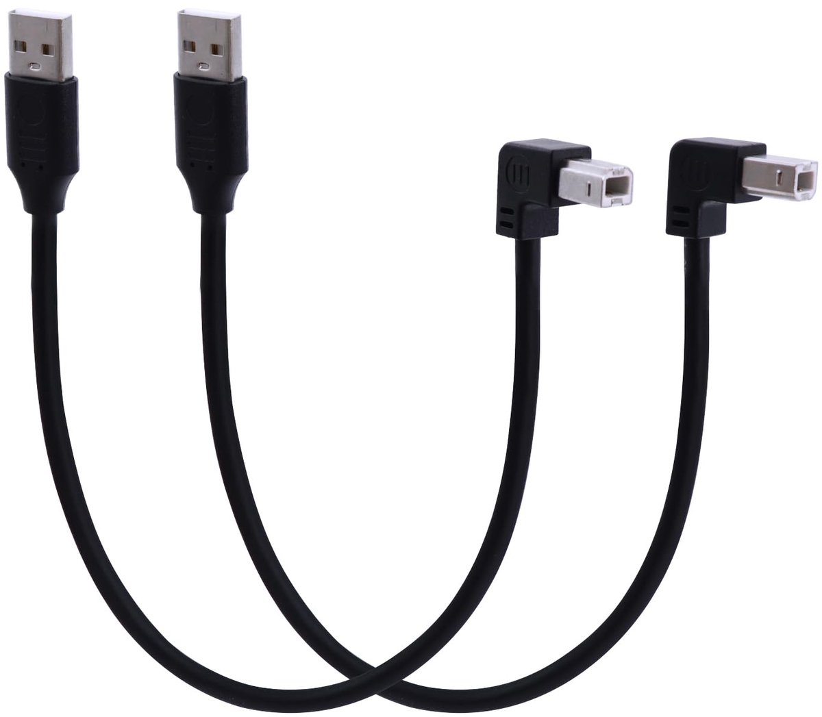 USB printer kabel 90 graden - USB 2.0 Type A naar B - compacte aansluiting - ideaal voor krappe ruimtes - ShopVlot