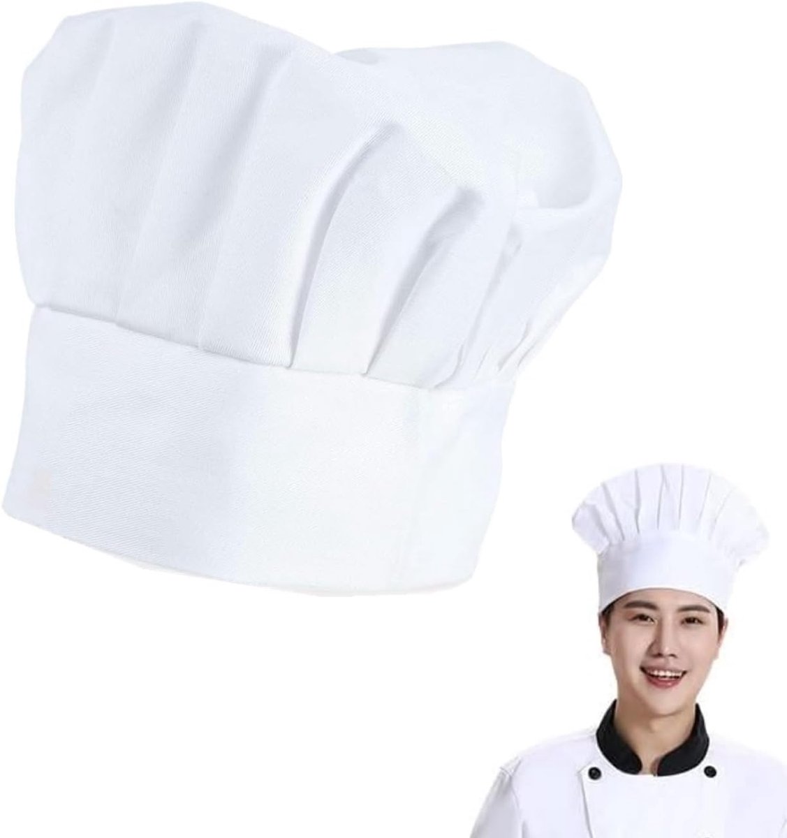 Chefsmuts Unisex - Verstelbaar Elastisch Katoen en Polyester - Ademend en Comfortabel - Ideaal voor Koken - ShopVlot