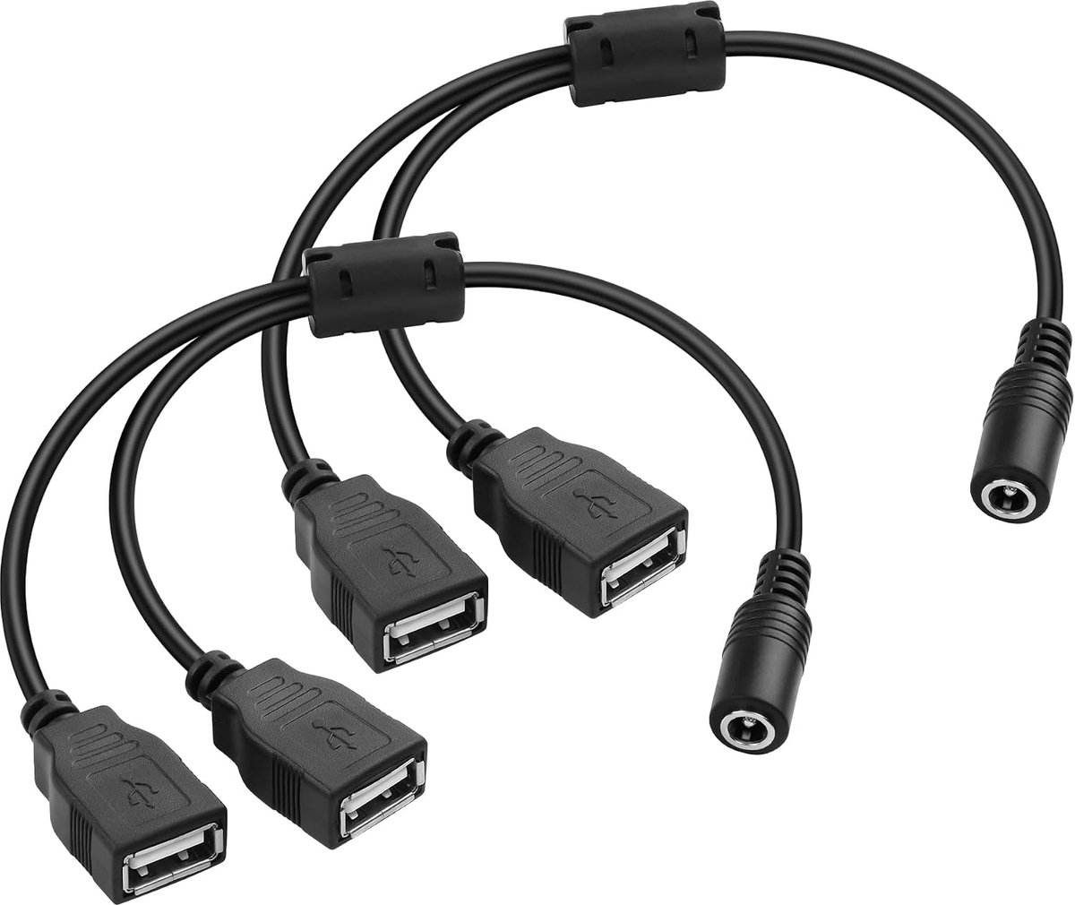 DC to Dual USB Y Splitter Power Cable, 2pcs DC 5.5x2.1mm Bushing to Dual USB Socket Converter, Charging Adapter Cable - ShopVlot