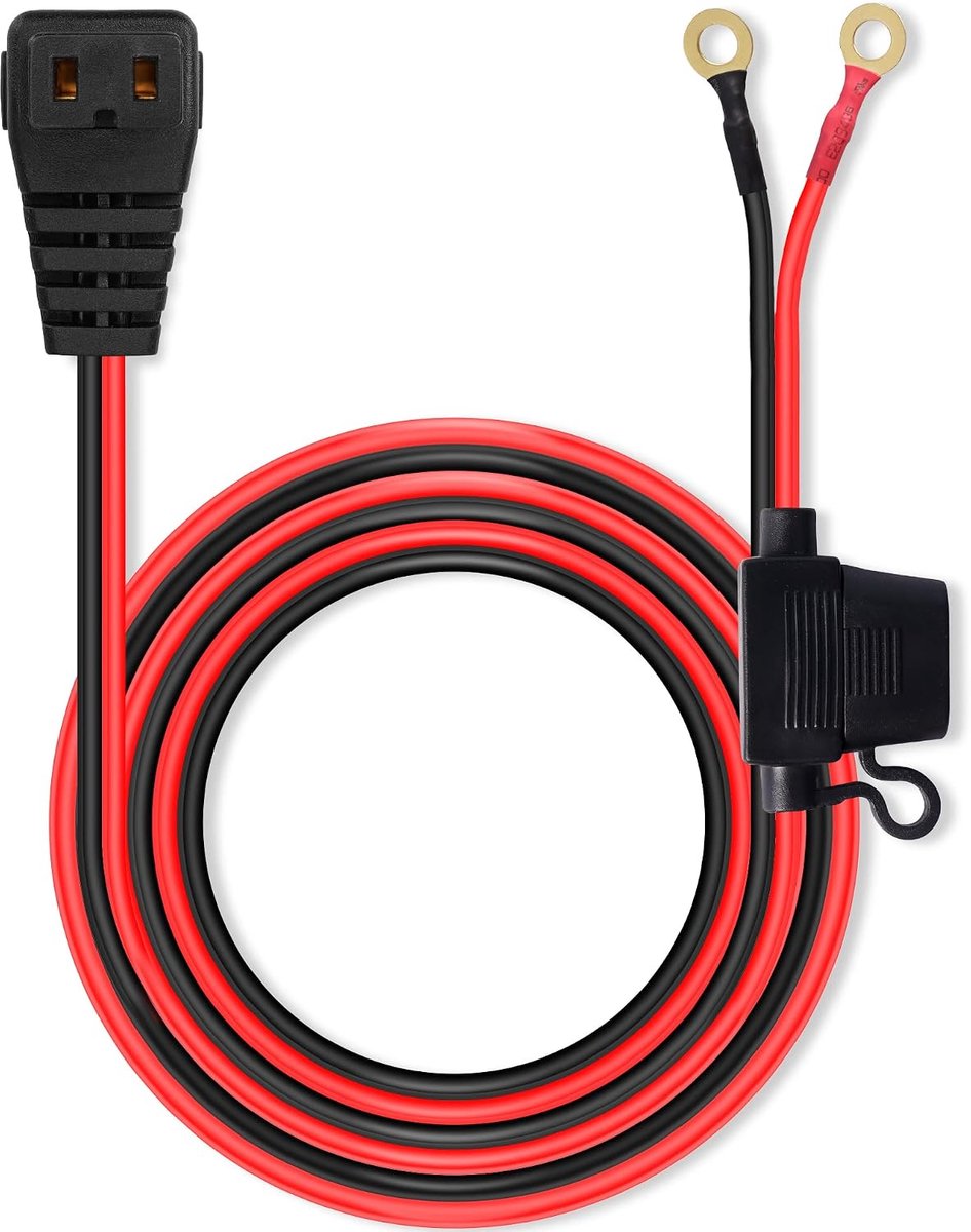 12V Car Refrigerator DC Power Cable, 16AWG O-Ring Jack to Portable Car Cooler Cable with Built-in 15A Fuse for - ShopVlot