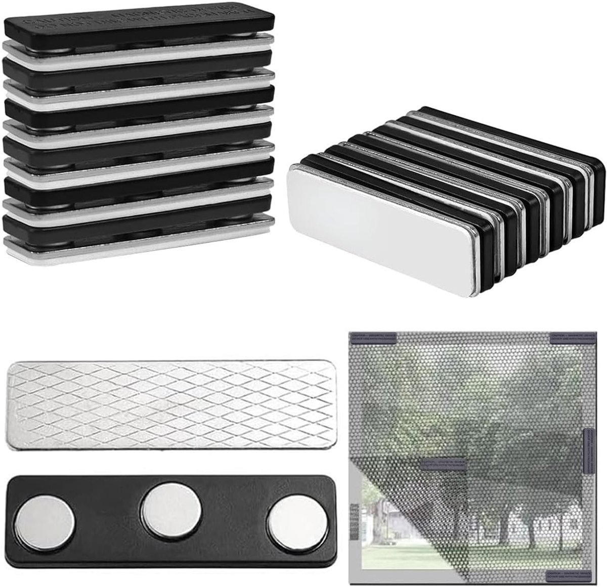 12 paar magnetische vliegenlussen, sterke muggennetmagneten voor het bevestigen van naamlabels van muggennetten - ShopVlot