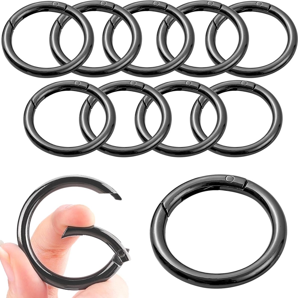 15 Pieces Round O-Rings Spring Rings 40mm,Zinc Alloy with Smooth Surface,Corrosion Resistant and Sturdy - ShopVlot