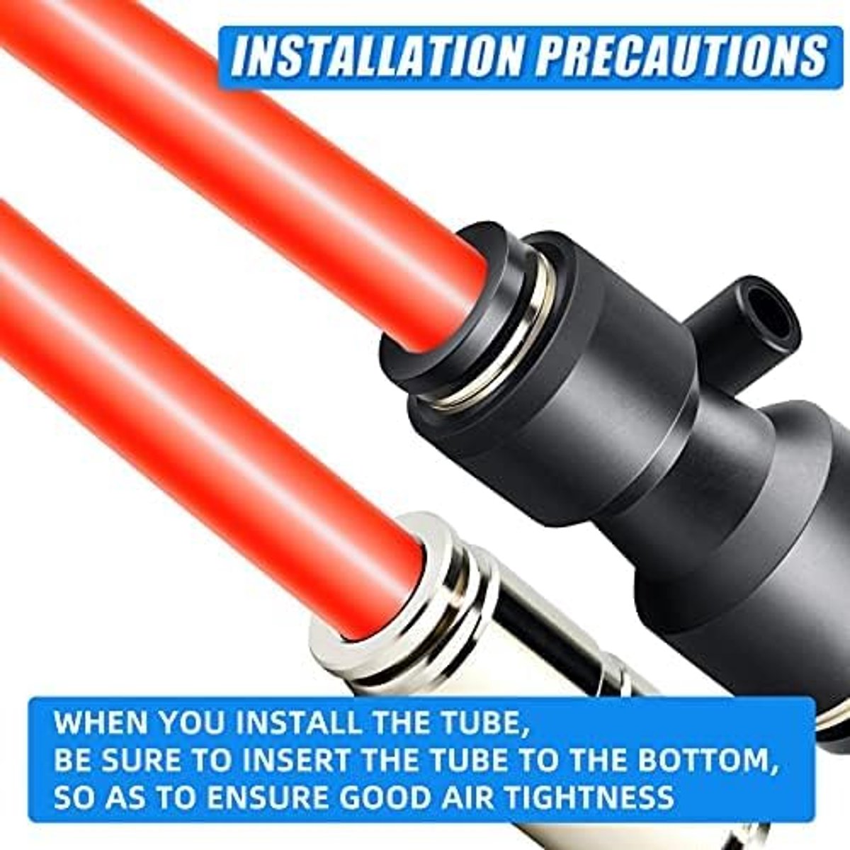 5m PU Air Hose Kit, 14mm AD x 10mm ID, Without Fittings, Orange - ShopVlot