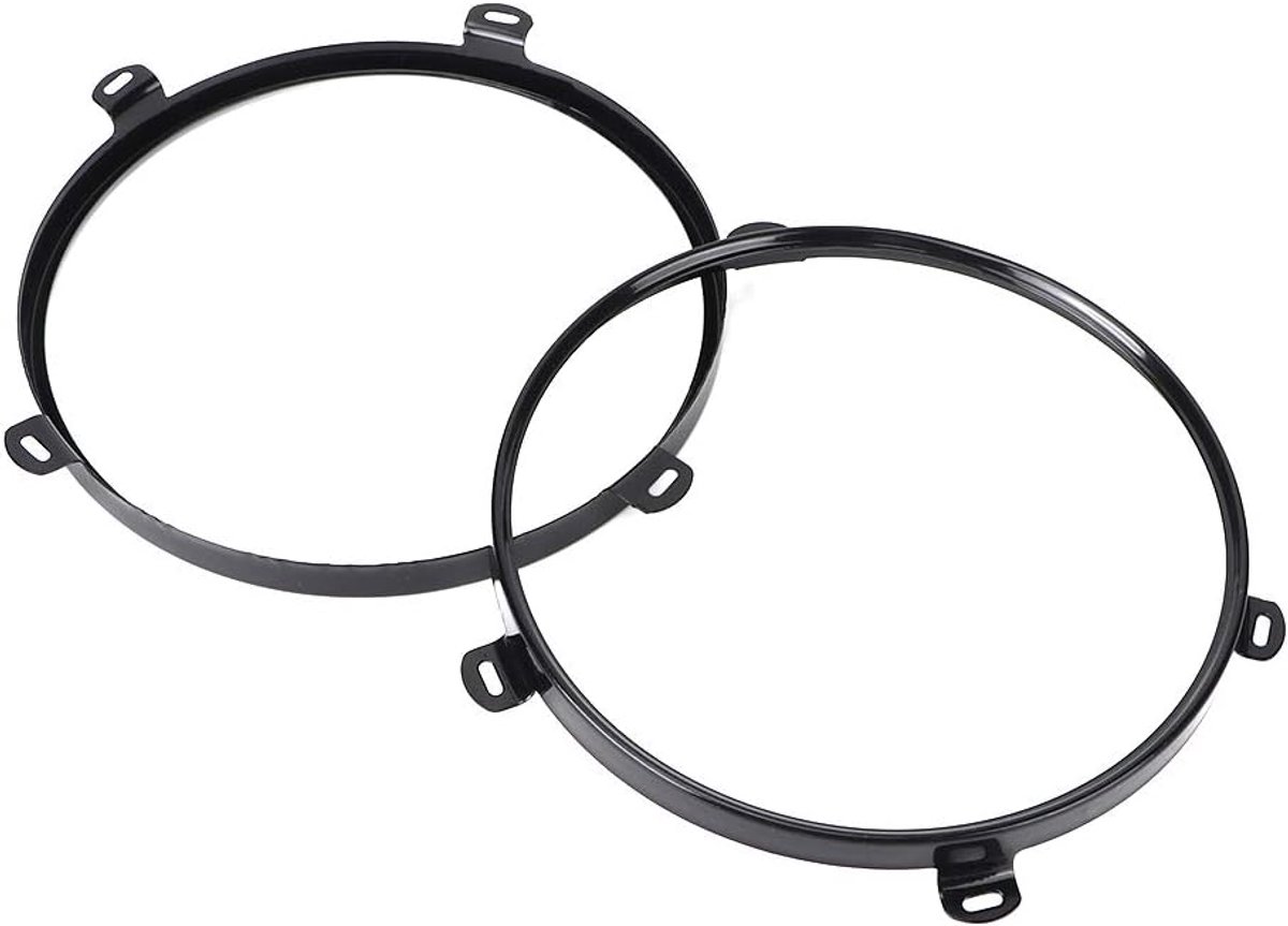 2pcs 7 inch Headlight Lock Rings, Headlight Mounting Bracket Ring for Wrangler TJ 2007 2008 2009 2010 2011 2012 2013 - ShopVlot