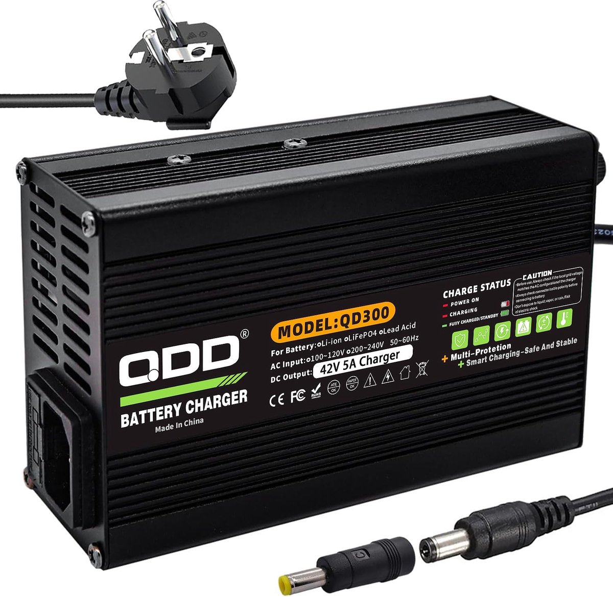 QDD 42V 5A Charger 36V Li-ion Battery Charger for 10S 36V 37V 15Ah 20Ah 30Ah 40Ah Lithium Ion Battery Pack with DC5.5 - ShopVlot