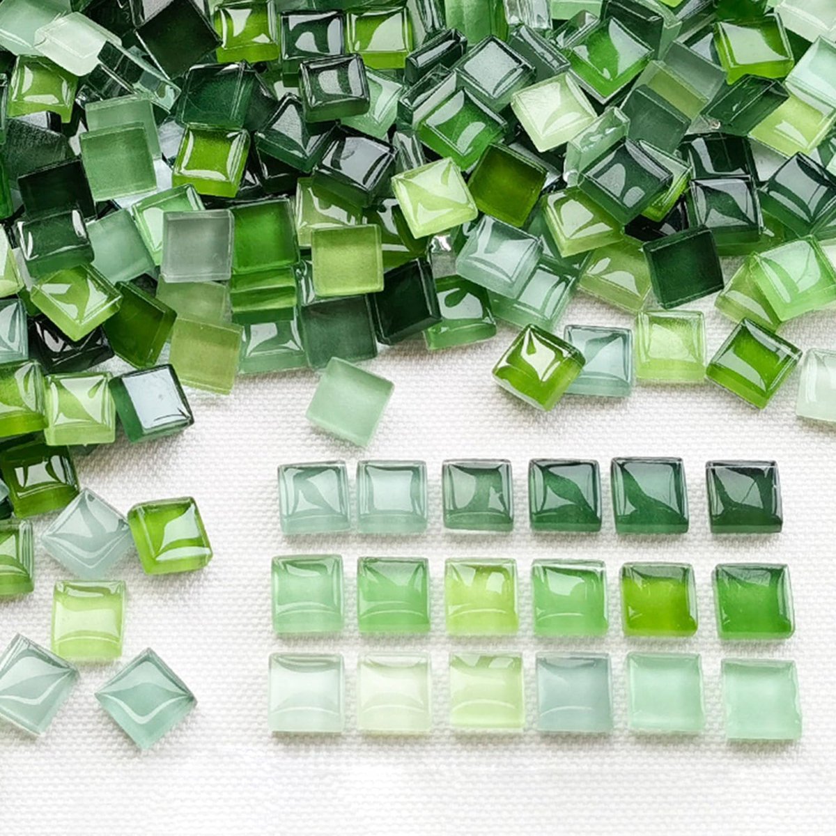 1 kg mosaic stones for crafting, square glass mosaic stones 1 x 1 cm, approx. 1200 pieces mosaic tiles colourful glass - ShopVlot