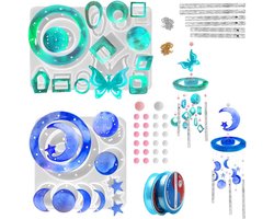 FineGood 2 Set Wind Chime Resin Molds, Butterfly & Moon Designs, Silicone Molds for Resin Gifts & Home Decor - ShopVlot