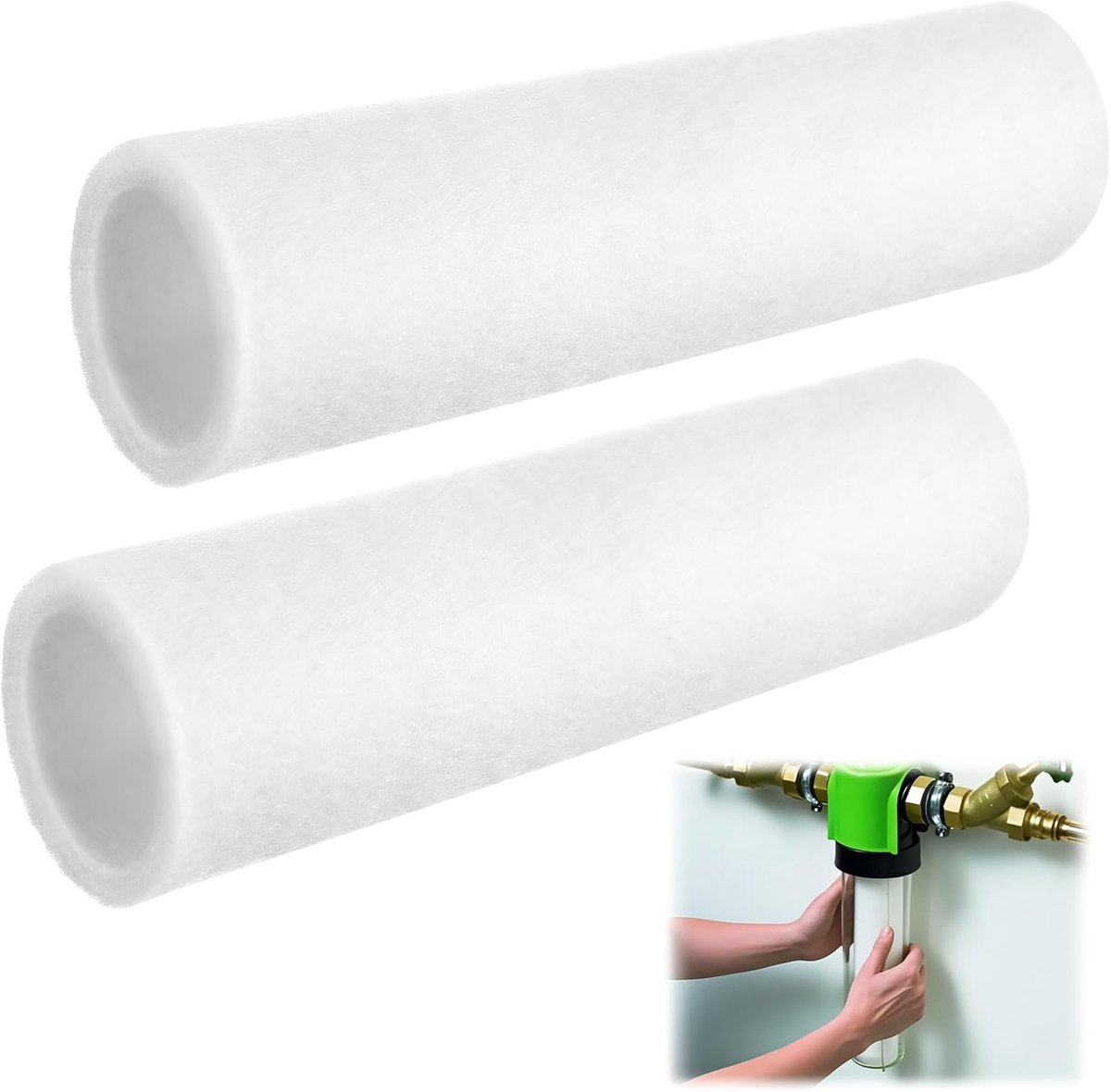 Enhon Pack of 2 Replacement Filter 80 µm Compatible with Grünbeck Water Filter FS 1, High-Quality Wool Fibre - ShopVlot