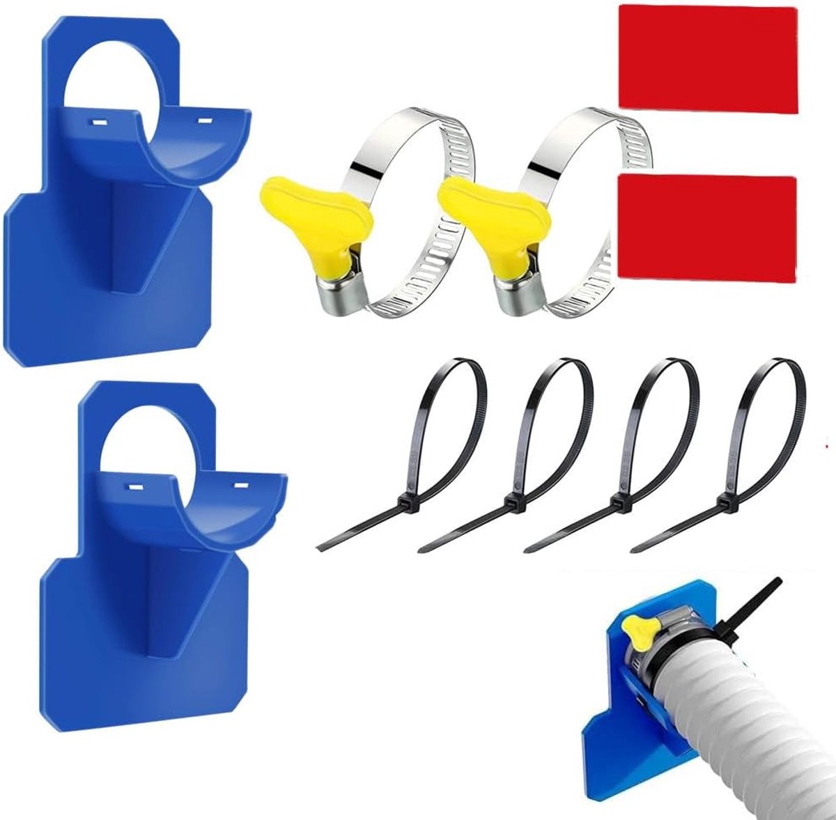 2pcs Pool Hose Holders, Tube Holders, Pool Hose Holders, 30-37mm, Pool Hose Holder with Cable Ties, Tube Holder - ShopVlot