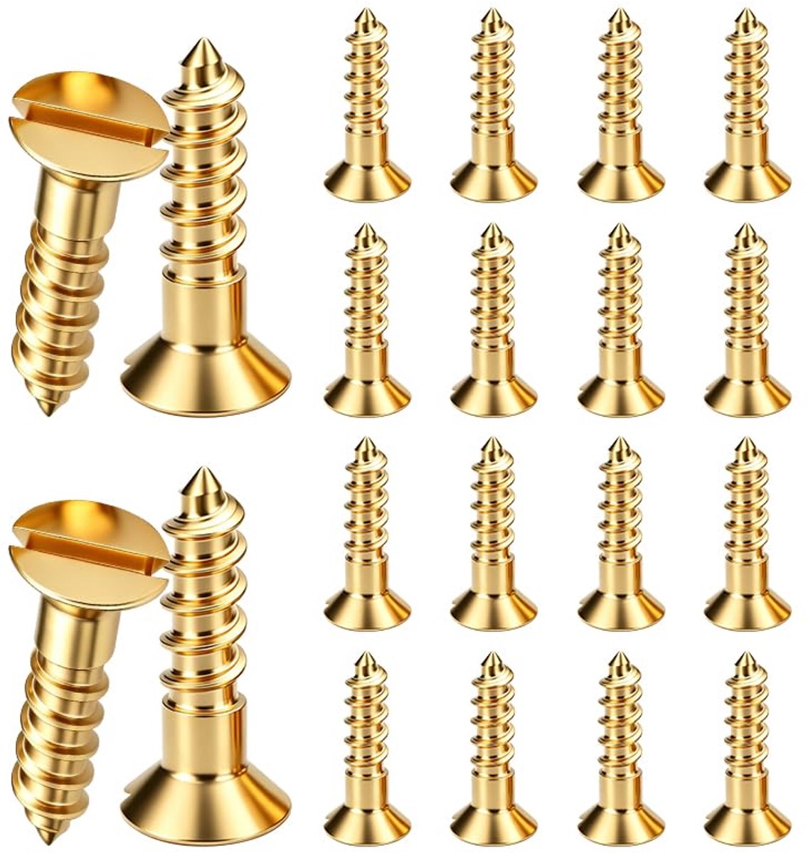 (M3 x 12 mm, 20) Brass Screws 20 Pieces M3 x 12 mm for Furniture - ShopVlot