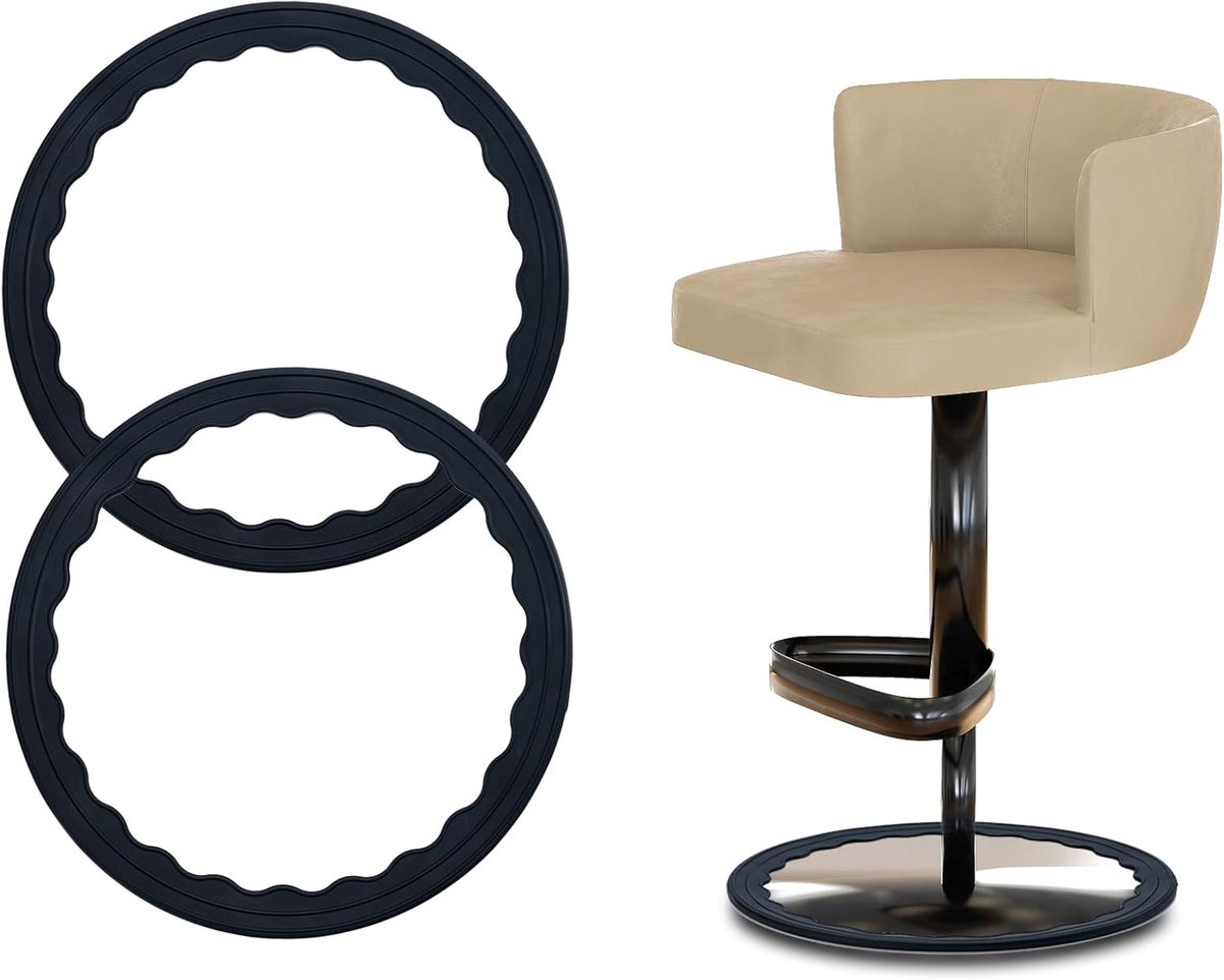 2 Pack Bar Stool Leg Protectors Ring, Non-slip Silicone Chair Leg Floor Protector, Silent and Scratch-resistant - ShopVlot