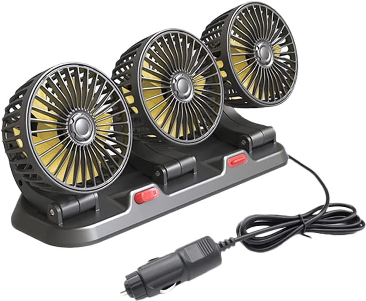 Elektrische Koelventilator - Zwart - Draagbaar - 360 Graden Draaibaar - Voor Auto, Vrachtwagen en Camper