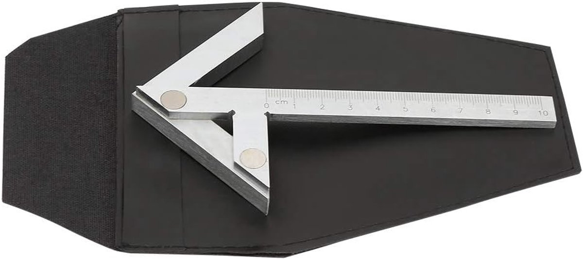 Centering square 100 x 70 mm - carbonstaal chroomgeplateerd - precisie centerpunt markering - ShopVlot