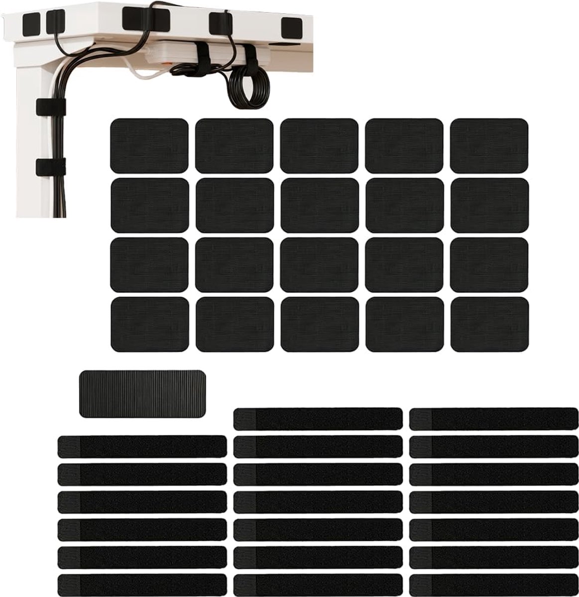 Kabelbeheer bureauset 41 stuks - zwart - kabelorganizer voor thuis en kantoor - ShopVlot
