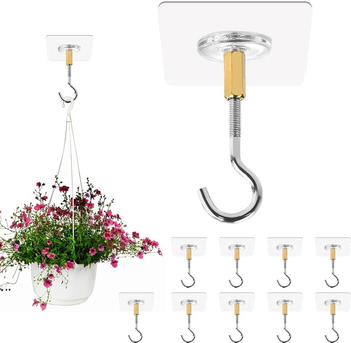 Plafondhaken - Sterk metaal - Voor stevige bevestiging - Ideaal voor hangdecoraties - ShopVlot