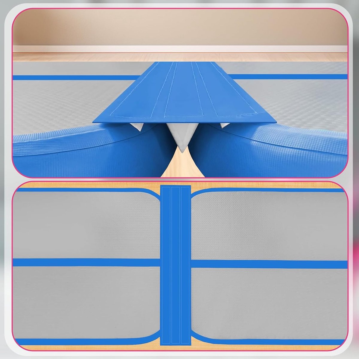 Air Track verbindingsband 1m - zelfklevend - professionele klittenband - ideaal voor gym- en yogamatten - ShopVlot