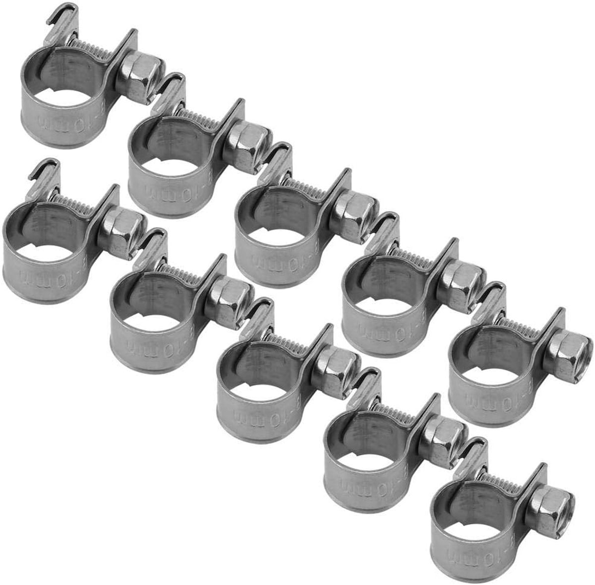 Hose clamps 8-10mm - roestvrij staal - zware kwaliteit - ideaal voor leidingen - ShopVlot