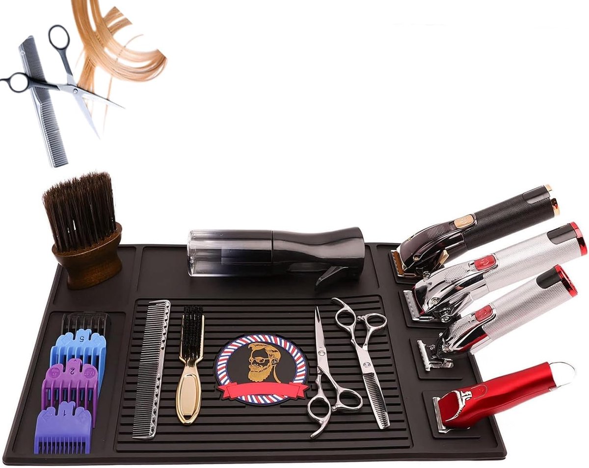 Barber Tools Organizer Mat - Non-slip Silicone - Sterke hechting - Bescherming voor kapperswerkzaamheden - ShopVlot