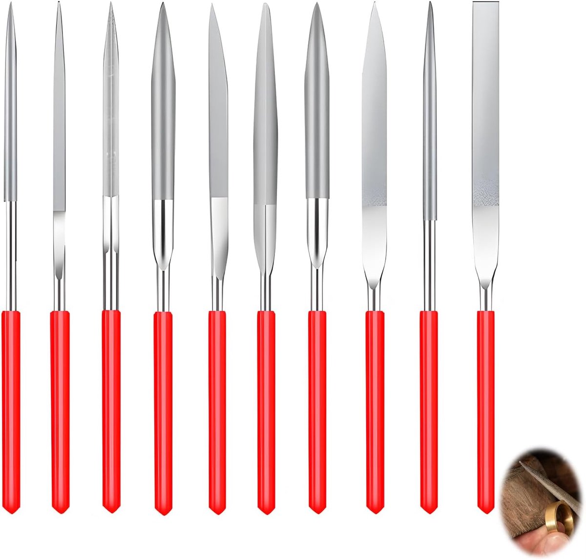 Mini vijlenset 10 stuks - 3 x 140 mm - diverse modellen - perfect voor fijn werk - ShopVlot