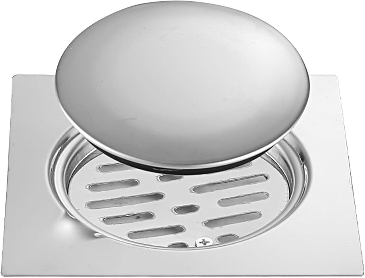 Doucheafvoer 90mm - 15x15 vierkant glanzend - siliconen set - snelle waterafvoer - ShopVlot