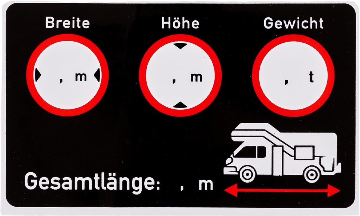 Decal set caravan cockpit 6 stuks - zelfklevend - schrijfbaar - personaliseer je camper - ShopVlot