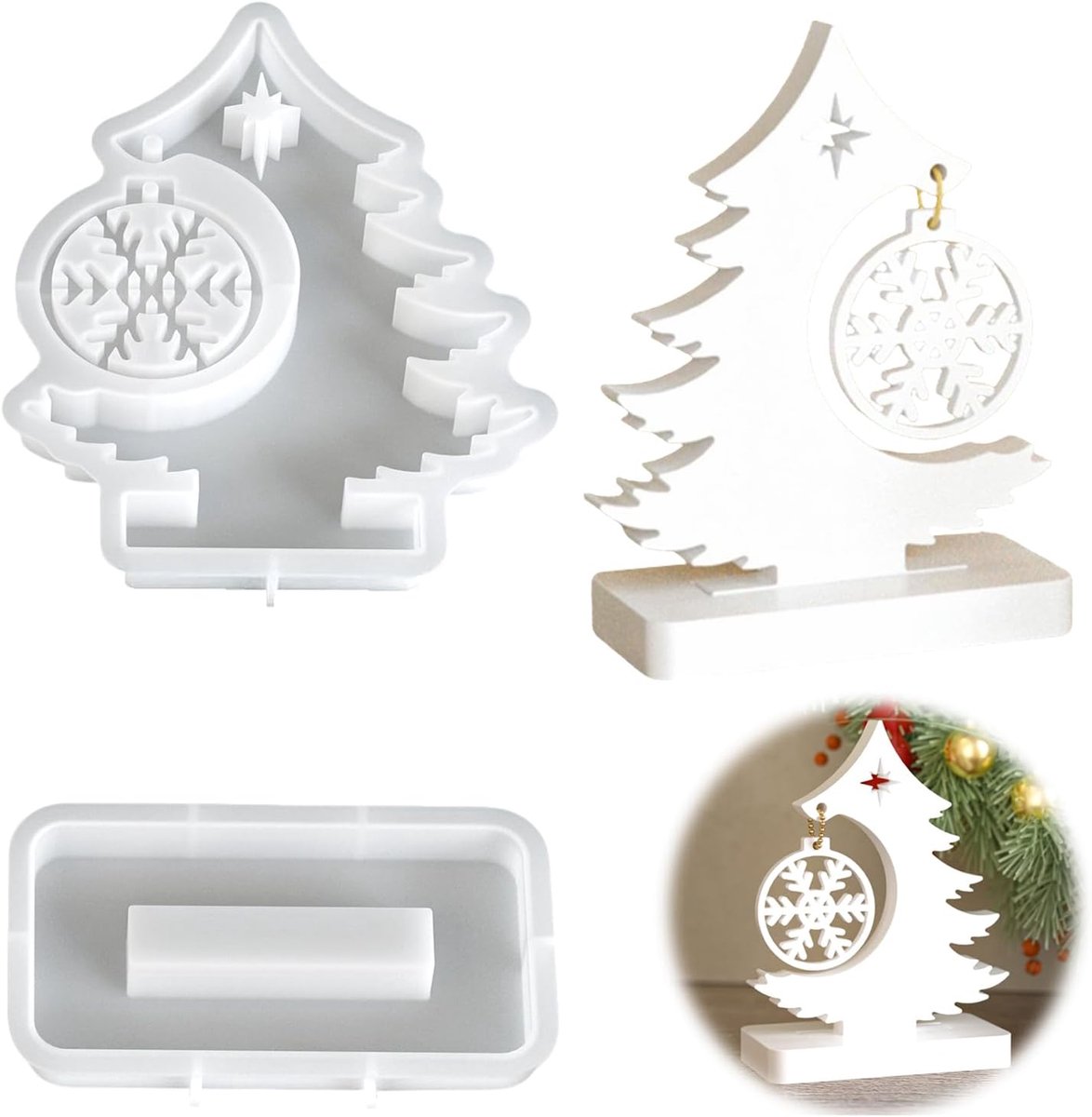 Siliconen mallen kerst - set van 2 - kerstboom en decoraties - leuk om zelf te maken - ShopVlot
