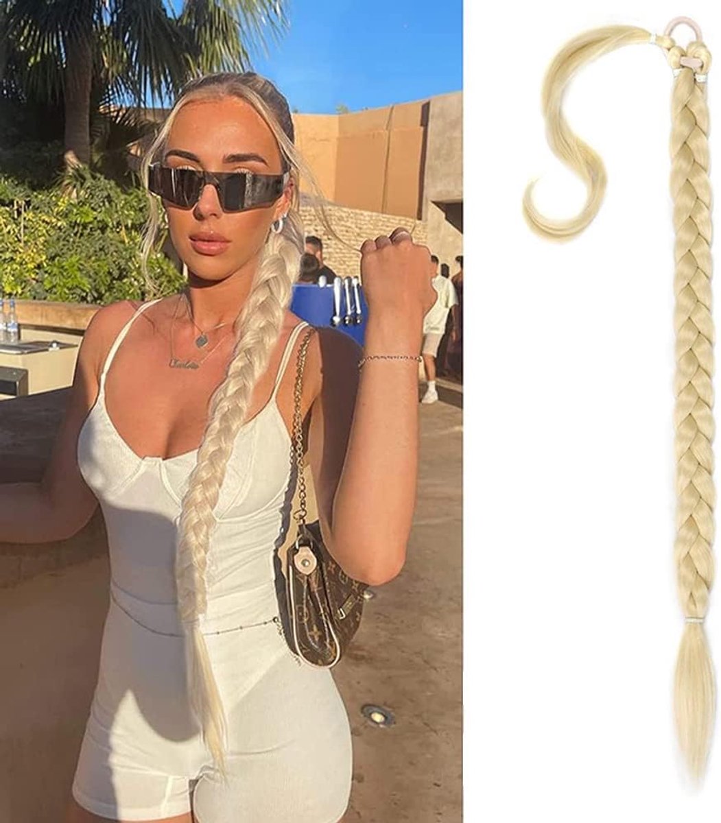 Ponytail haarstuk 80 cm - glad synthetisch haar - DIY vlechten - perfect voor elke gelegenheid - ShopVlot