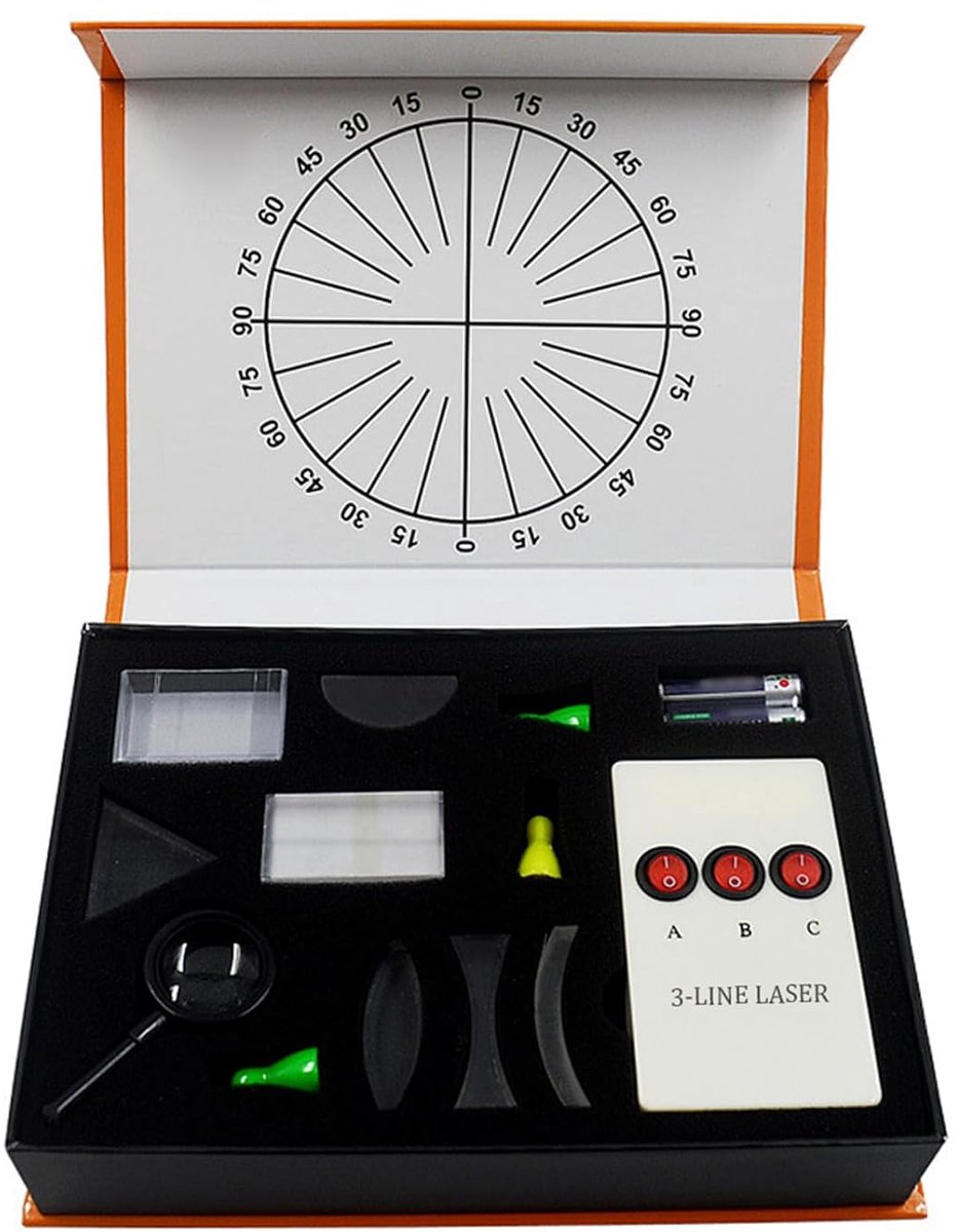 Optische experimentkit - set met lenzen en prisma's - leerzame testbox - voor jonge wetenschappers - ShopVlot