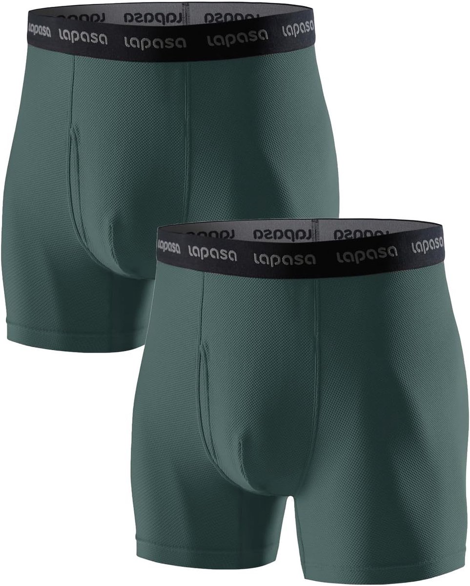 LAPASA men's sports underpants 2-pack with handle, quick-drying elastic, no wolf functional underwear M16 MEHRWEG, 3 - ShopVlot
