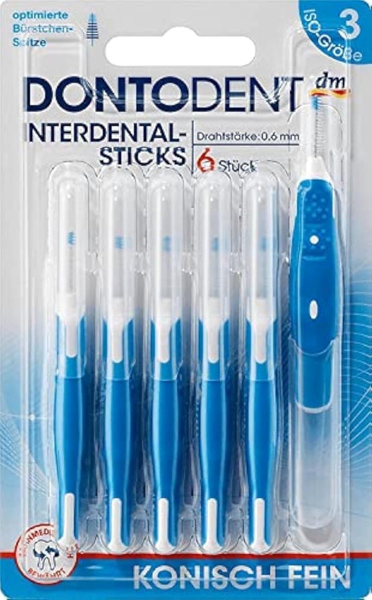 Interdental Sticks blue 2.5-4.5 ISO 3, 1 pack of 6 - ShopVlot