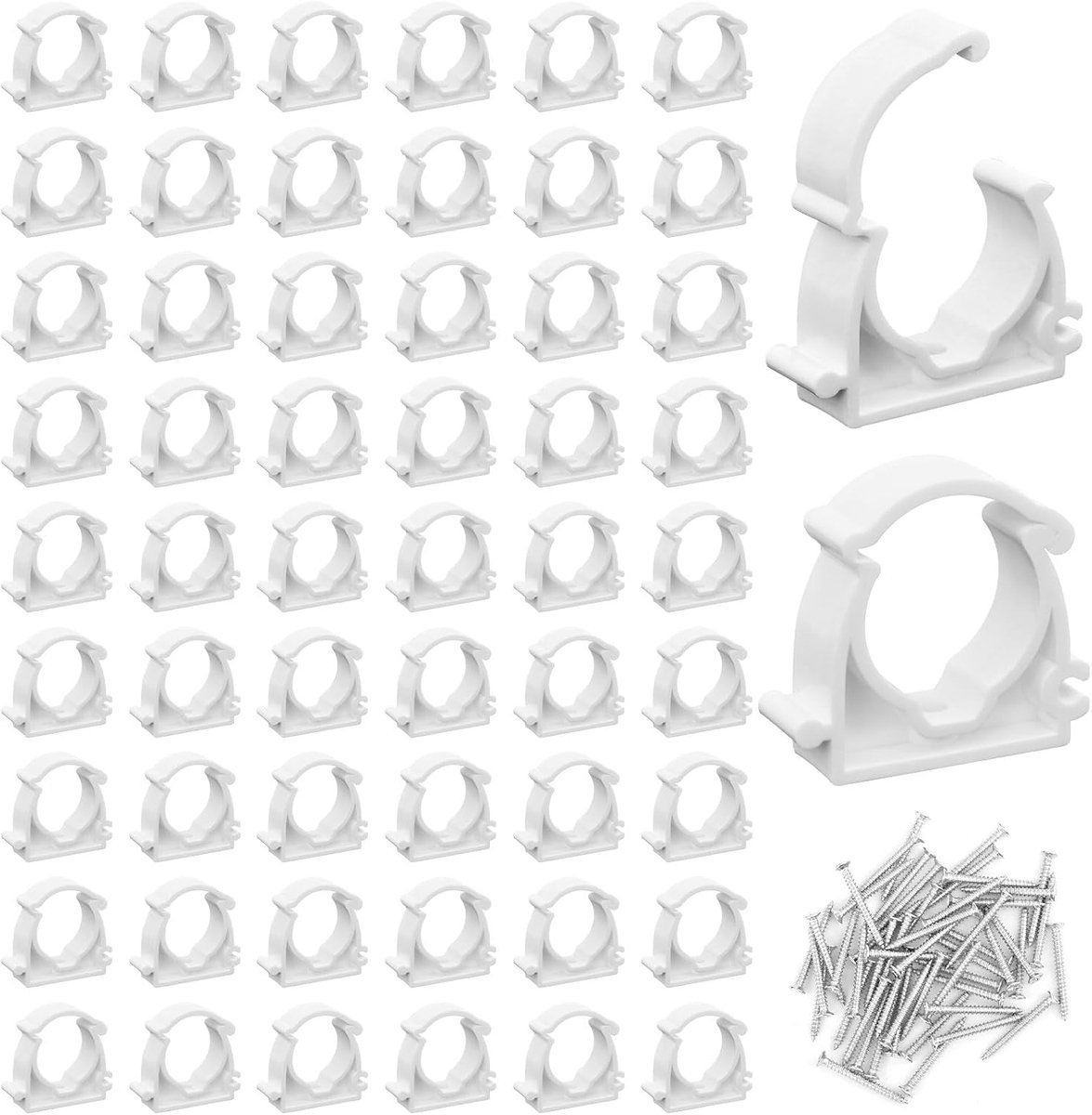 50 stuks plastic bevestigingsklemmen, binnendiameter 20 mm, voor keuken, zwembad, badkamer, vijver, buisbevestiging - ShopVlot