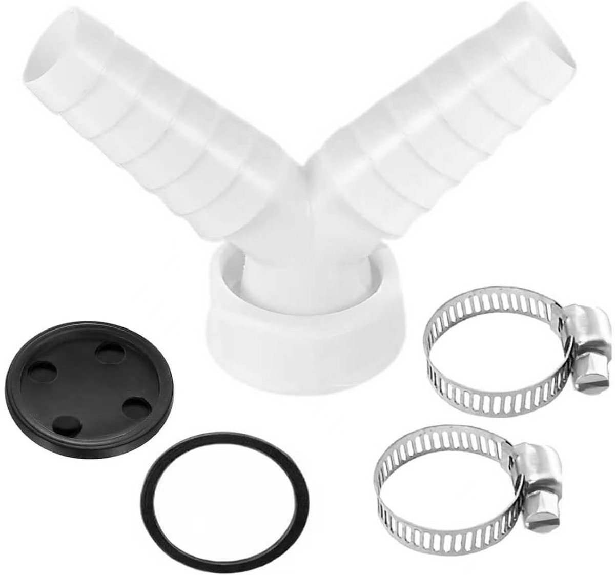 Washer Drain Double Connection for Washing Machine and Dishwasher, Universal Y-Siphon Adapter for 1 Inch Hose (Input - ShopVlot