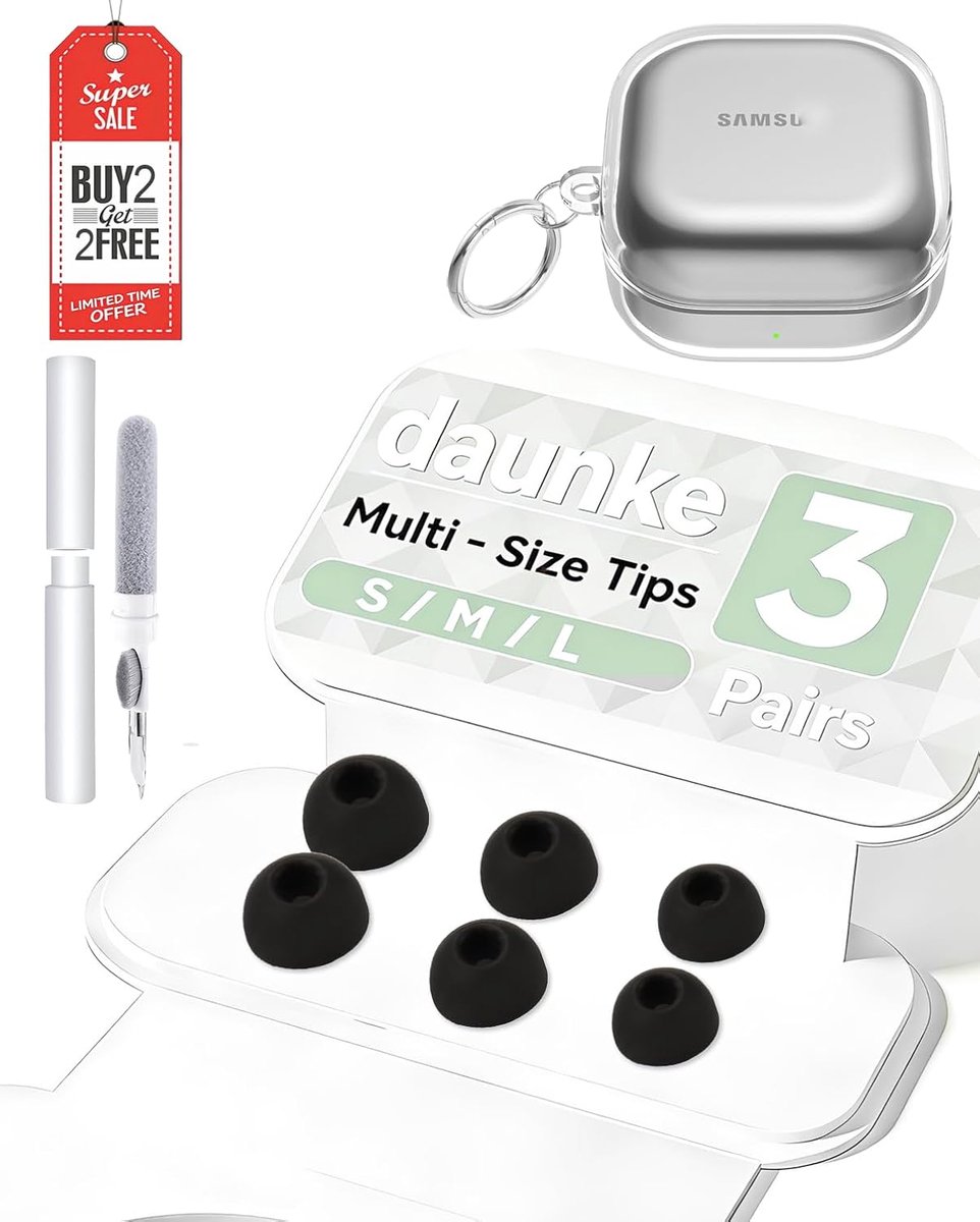 3 paar siliconen oordopjes voor Samsung Galaxy Buds4 Pro, daunke vervangende tips S/M/L, zacht, comfortabel in-ear - ShopVlot