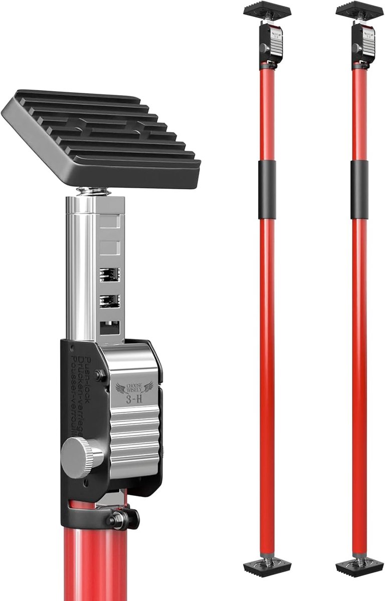 3-H Truck Cargo Bar 2 Pack, Adjustable Heavy Duty Support Post 110cm-195cm, Cabinet Jack, Cargo Compartment Divider - ShopVlot