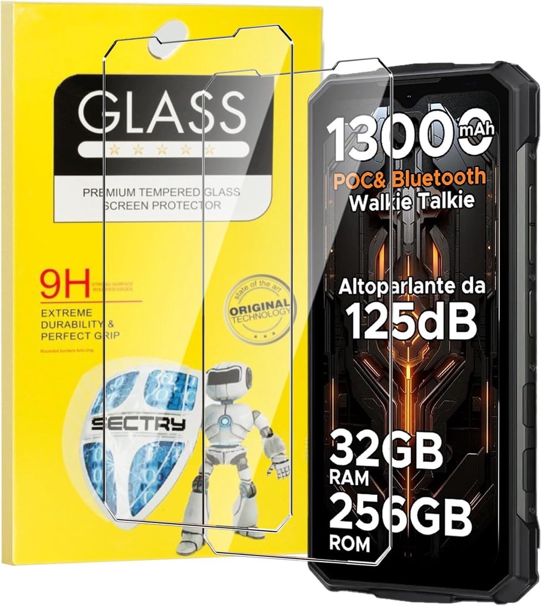KUSINHOKA Displaybeschermfolie voor Doogee Fire 7 Pro/Fire 5/Fire 5 Ultra, 2 stuks, krasbestendig, 9H hardheid, gehard - ShopVlot